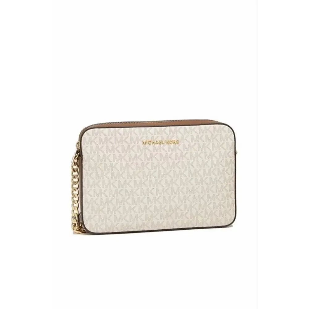 Michael Kors Jet Set Crossbody MK Signature Vanilla Purse Bag
